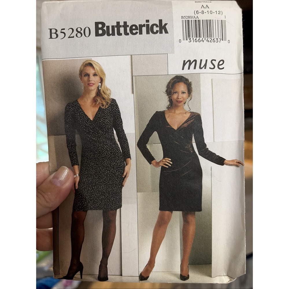 Butterick 5280 Sewing Pattern Misses Wrap Dress Sizes 6-12 Uncut B5280 Muse